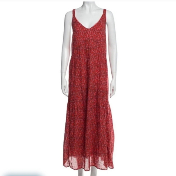 NWT Spring Midi Cotton Joie Maxi tiered dress Tea Rose feminine floral print Med - Picture 10 of 17